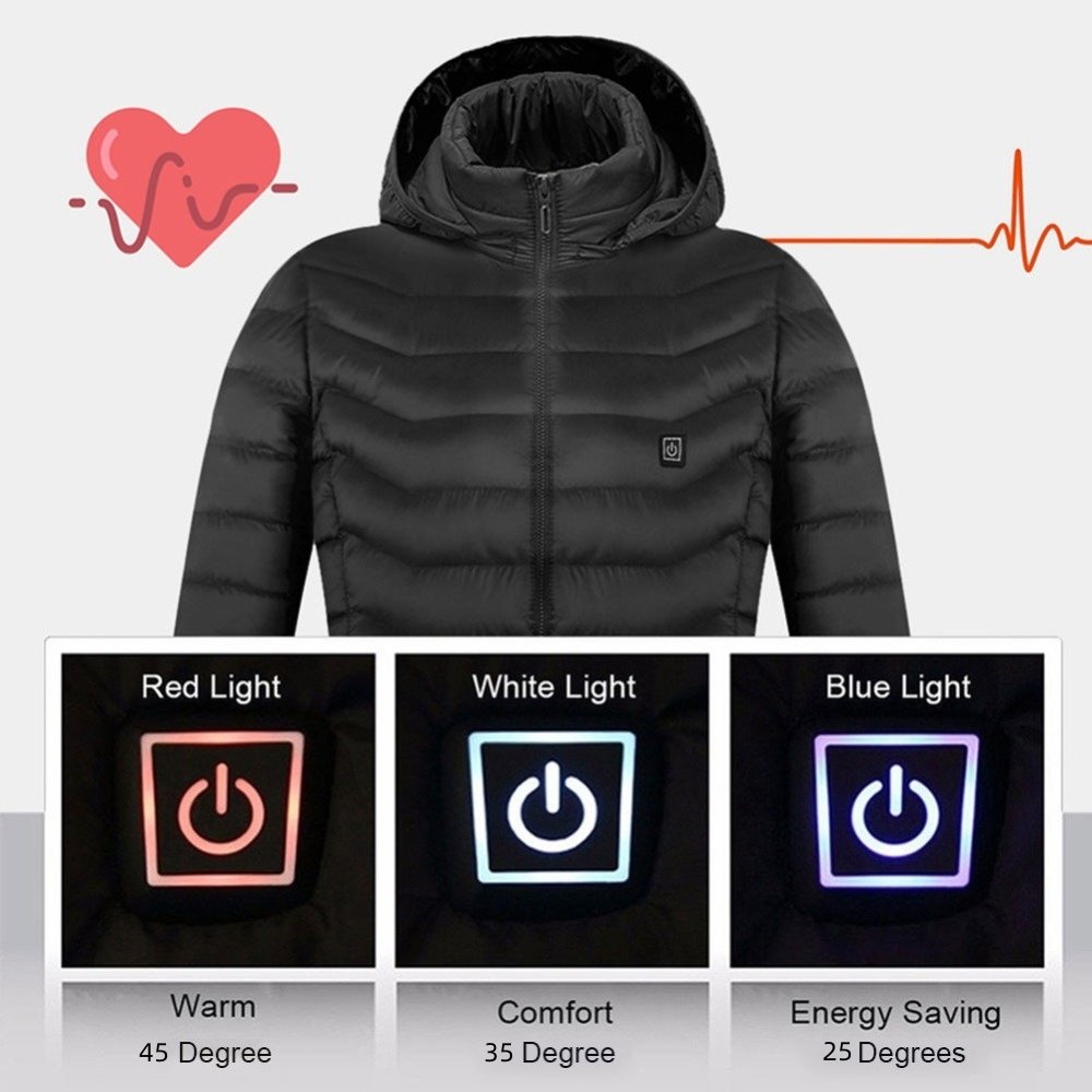 New Heated Jacket Coat USB Electric Jacket Cotton Coat Heater Thermal Clothing Heating Vest Men's Clothes Winter - Imagem 9