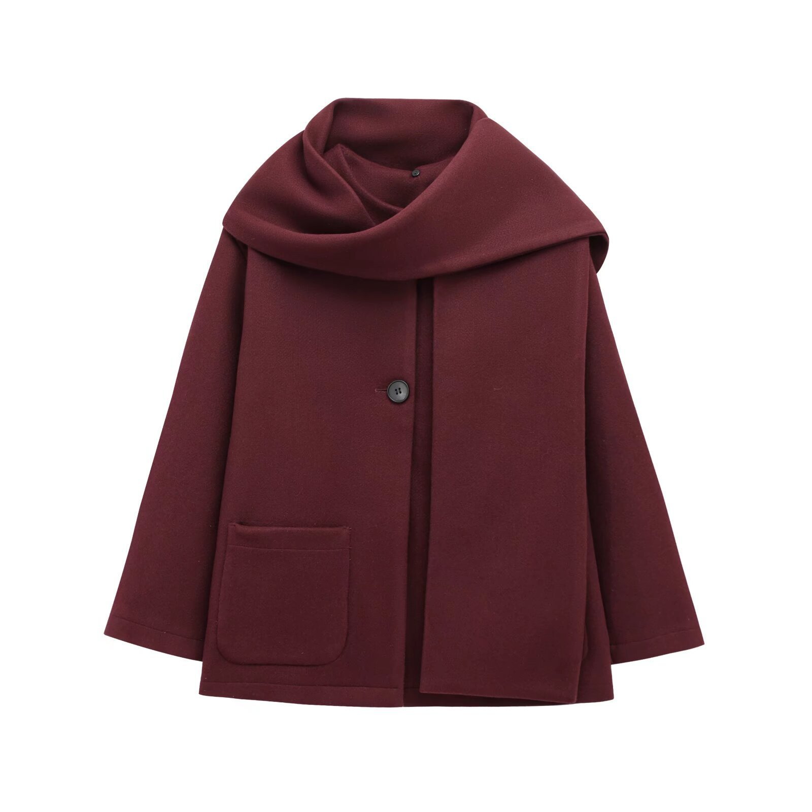 Women's French Style Design Blended Scarf Coat Coat - Imagem 4