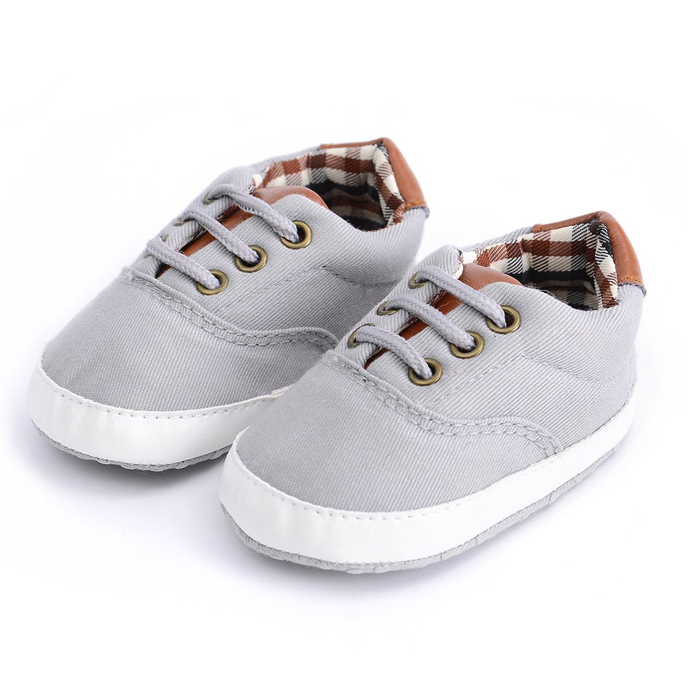 Solid color casual lace soft bottom baby canvas shoes baby shoes toddler shoes - Imagem 9