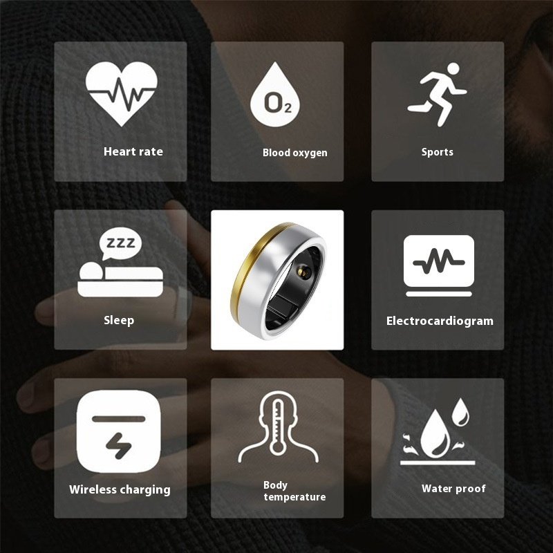 X5 ECG Monitoring Waterproof Smart Ring Sports Health Ring - Imagem 5