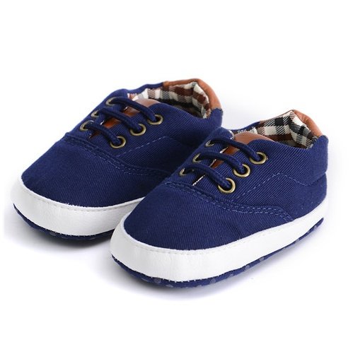 Solid color casual lace soft bottom baby canvas shoes baby shoes toddler shoes - Imagem 3