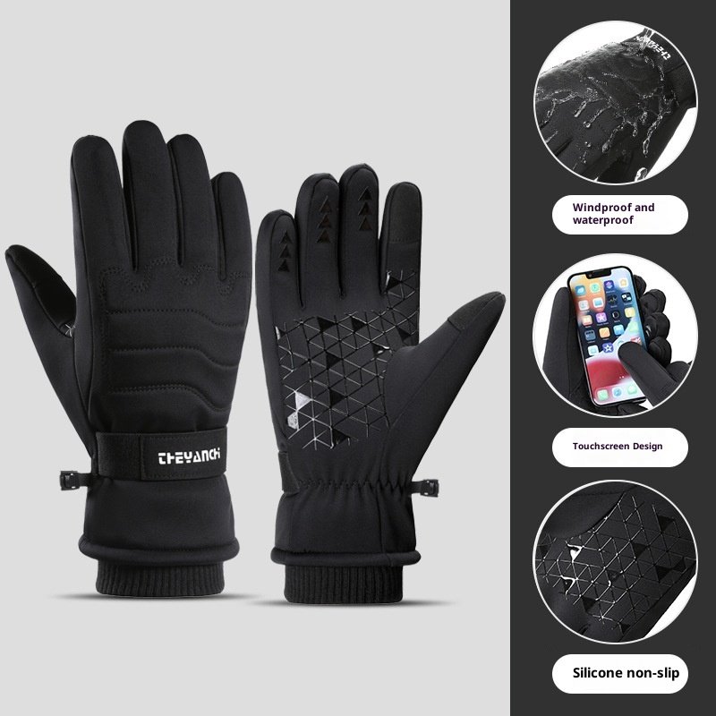 Fleece-lined Thick Waterproof And Cold-resistant Gloves - Imagem 4