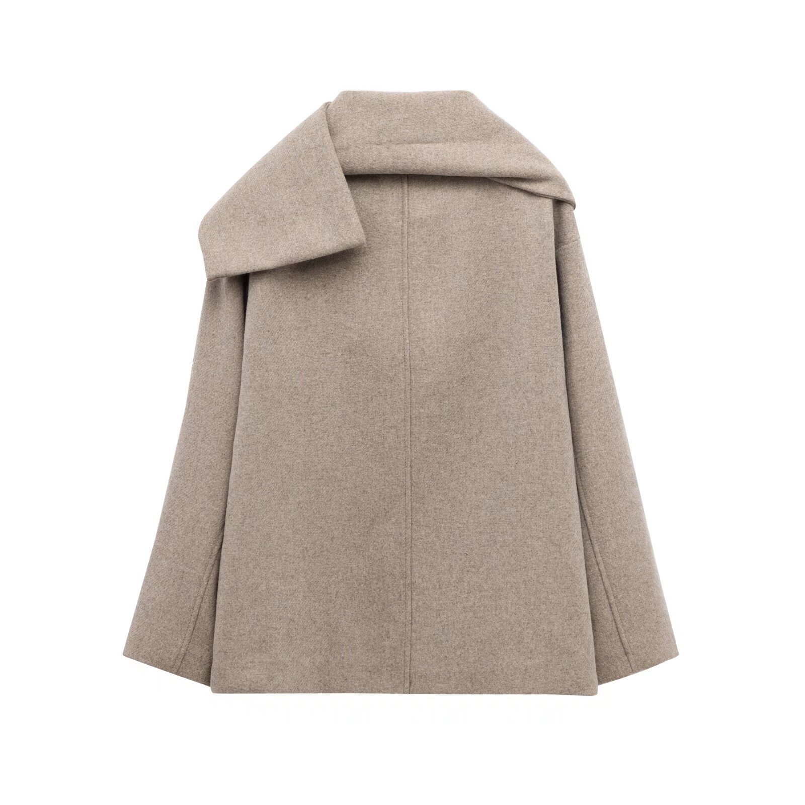 Women's French Style Design Blended Scarf Coat Coat - Imagem 5