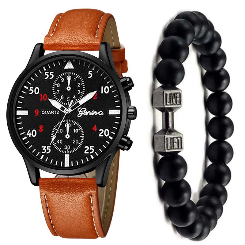 Men's Watch Fashion Quartz Watch Bracelet Set - Imagem 4