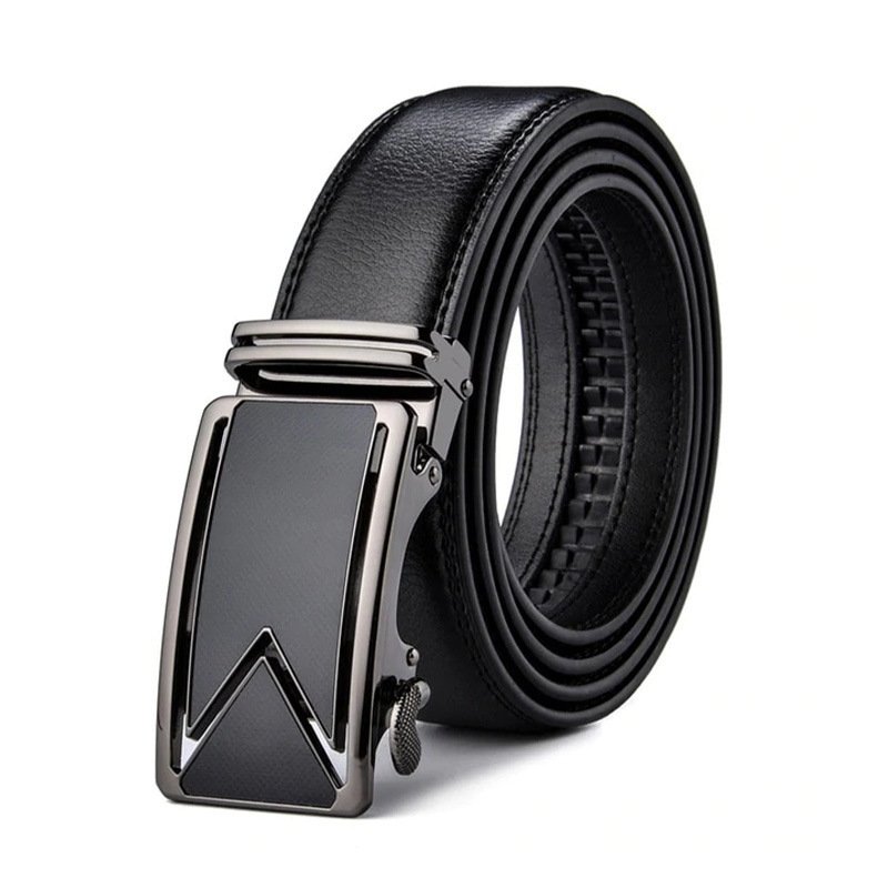Genuine Leather Men's M Letter Comfort Click Belt Business New - Imagem 2