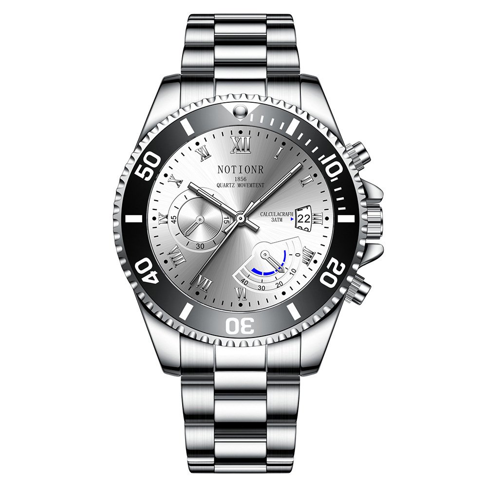 Waterproof Green Submariner Fashion Steel Luminous Calendar Quartz Watch Cross-border - Imagem 4