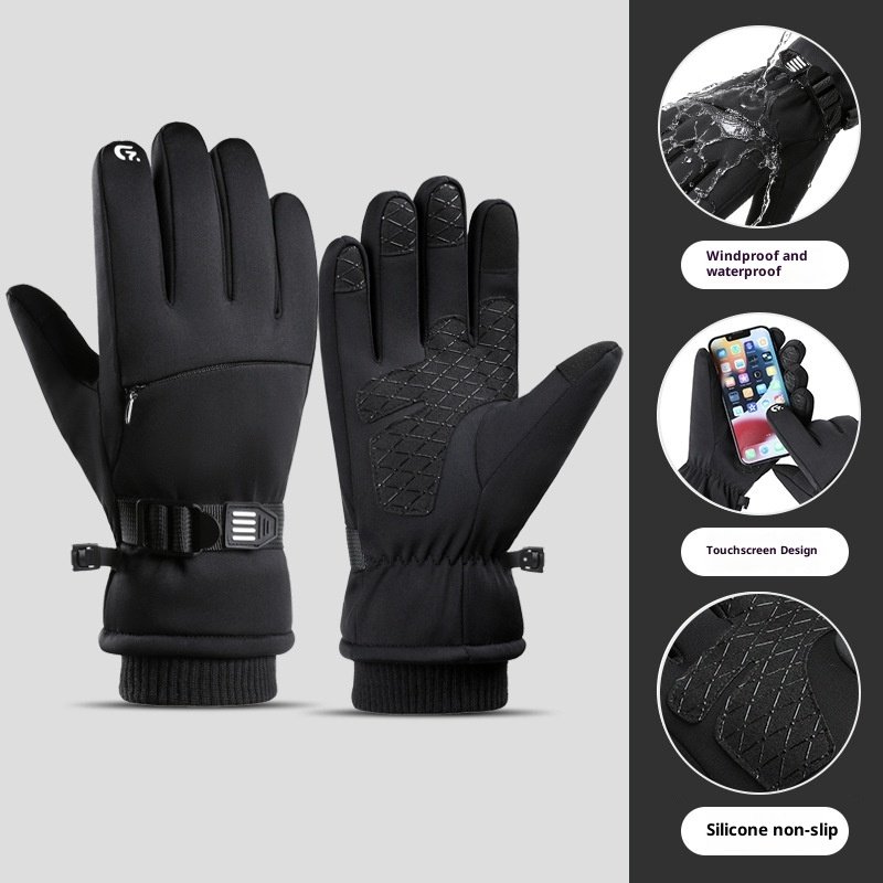 Fleece-lined Thick Waterproof And Cold-resistant Gloves - Imagem 3