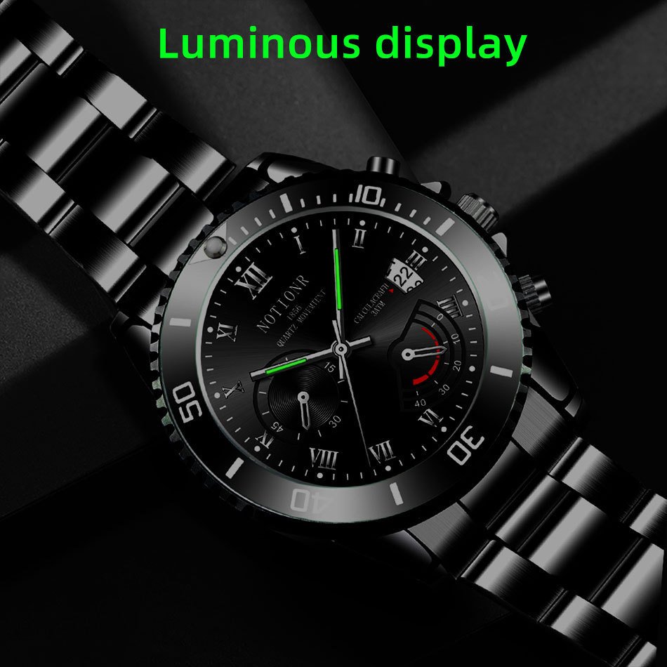 Waterproof Green Submariner Fashion Steel Luminous Calendar Quartz Watch Cross-border - Imagem 5